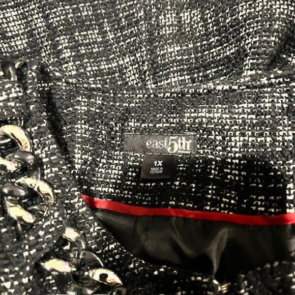 East 5th Black & White 3/4 Sleeve Jacket Size 1X - Picture 9 of 9